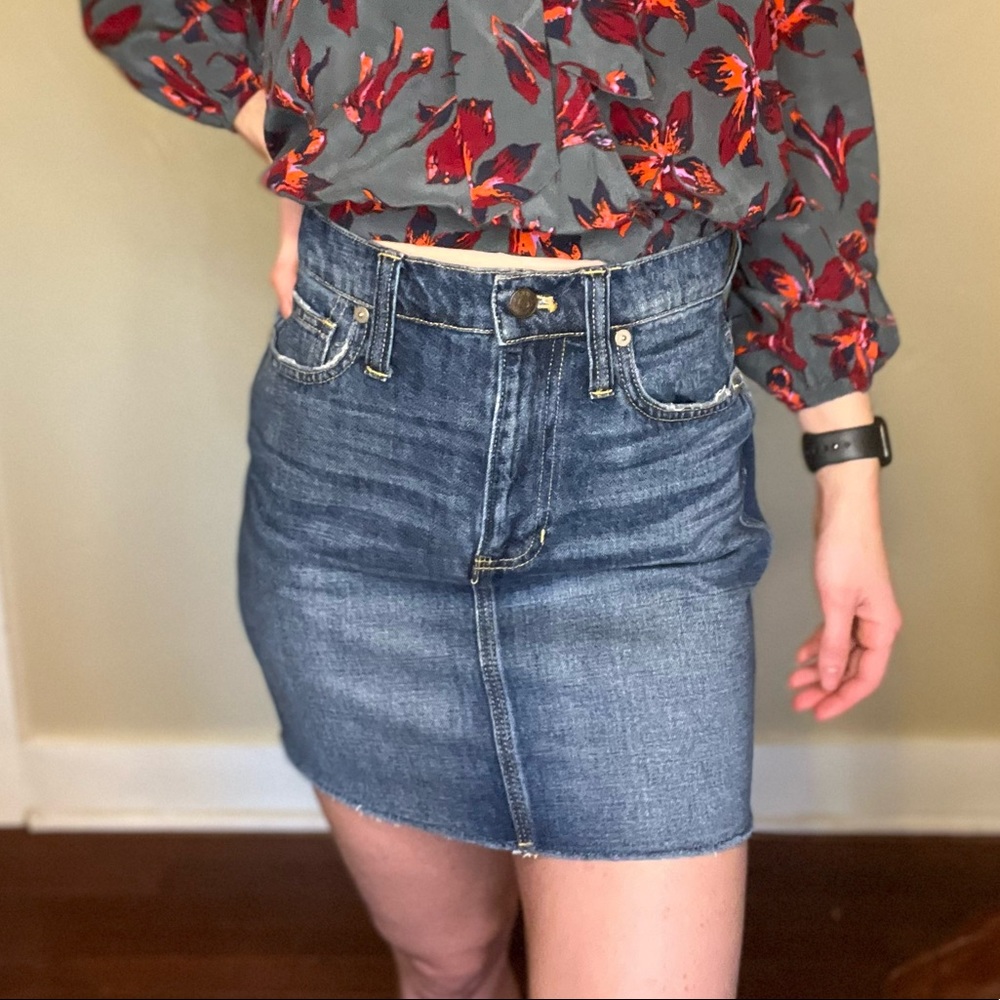 Madewell denim mini skirt